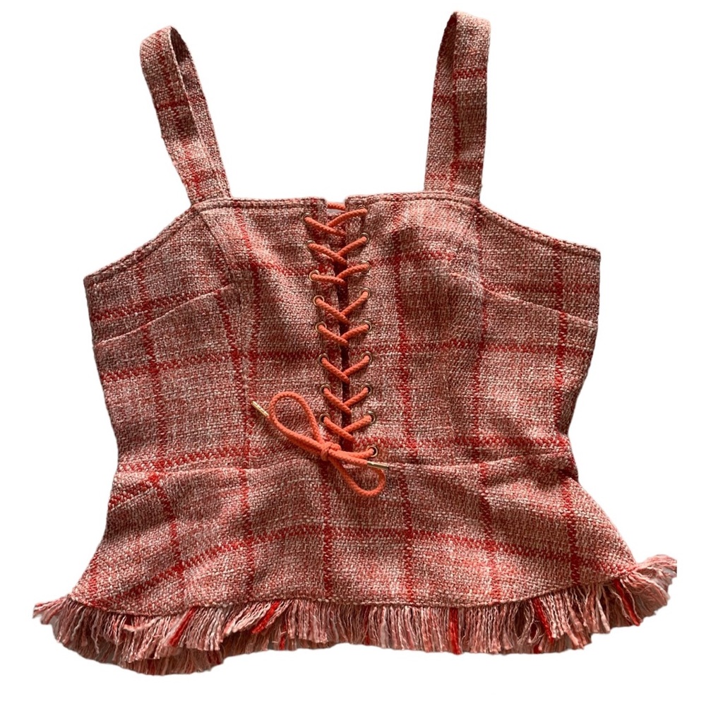 Venus plaid corset style tank top